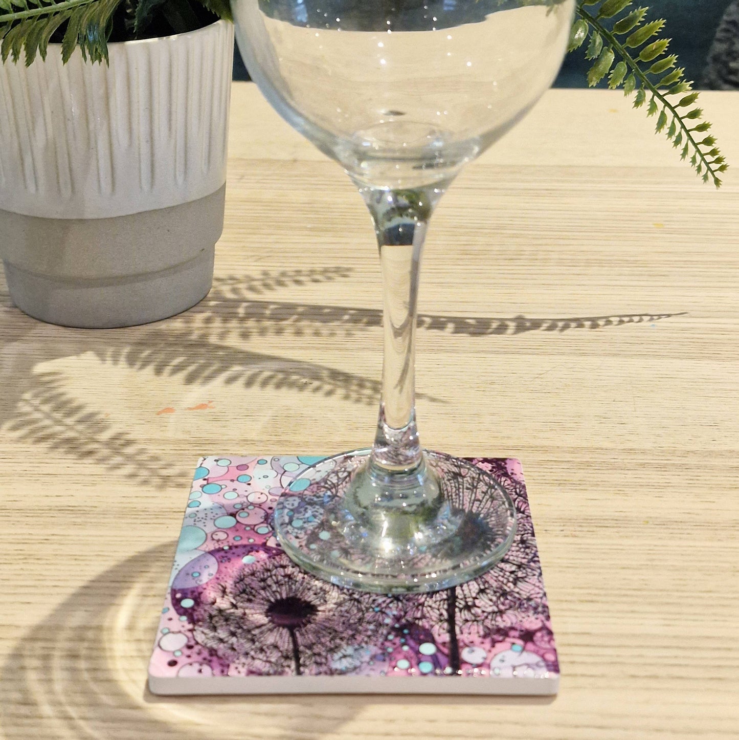 205-C Black Purple Wishes Coaster