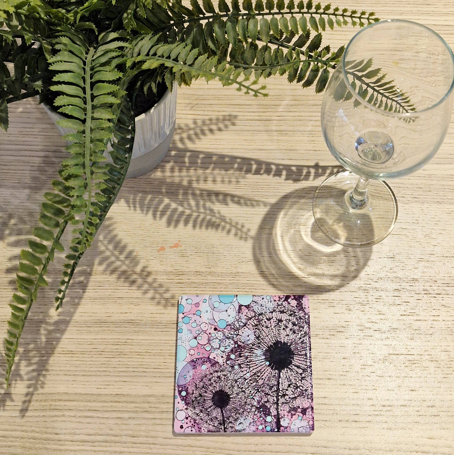 205-C Black Purple Wishes Coaster