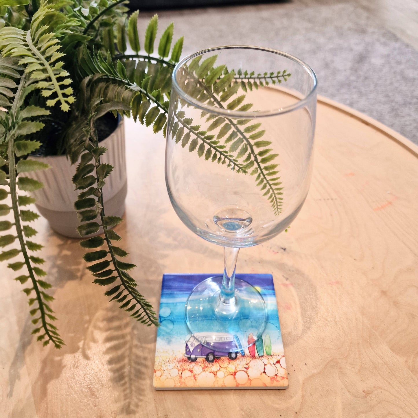 128-C Purple Campervan Coaster