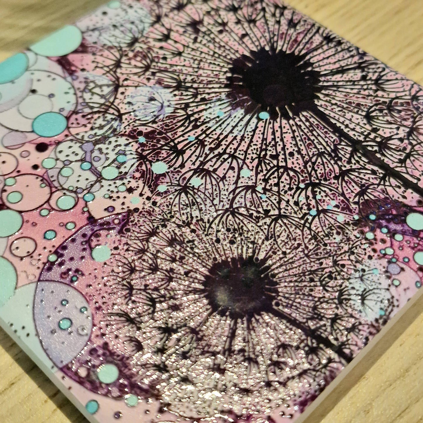 205-C Black Purple Wishes Coaster