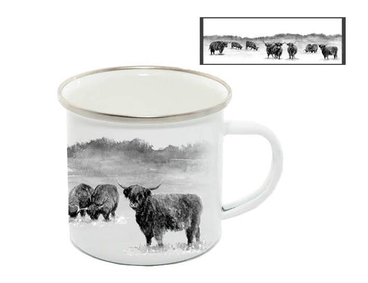 Enamel Mug, Highland Cows
