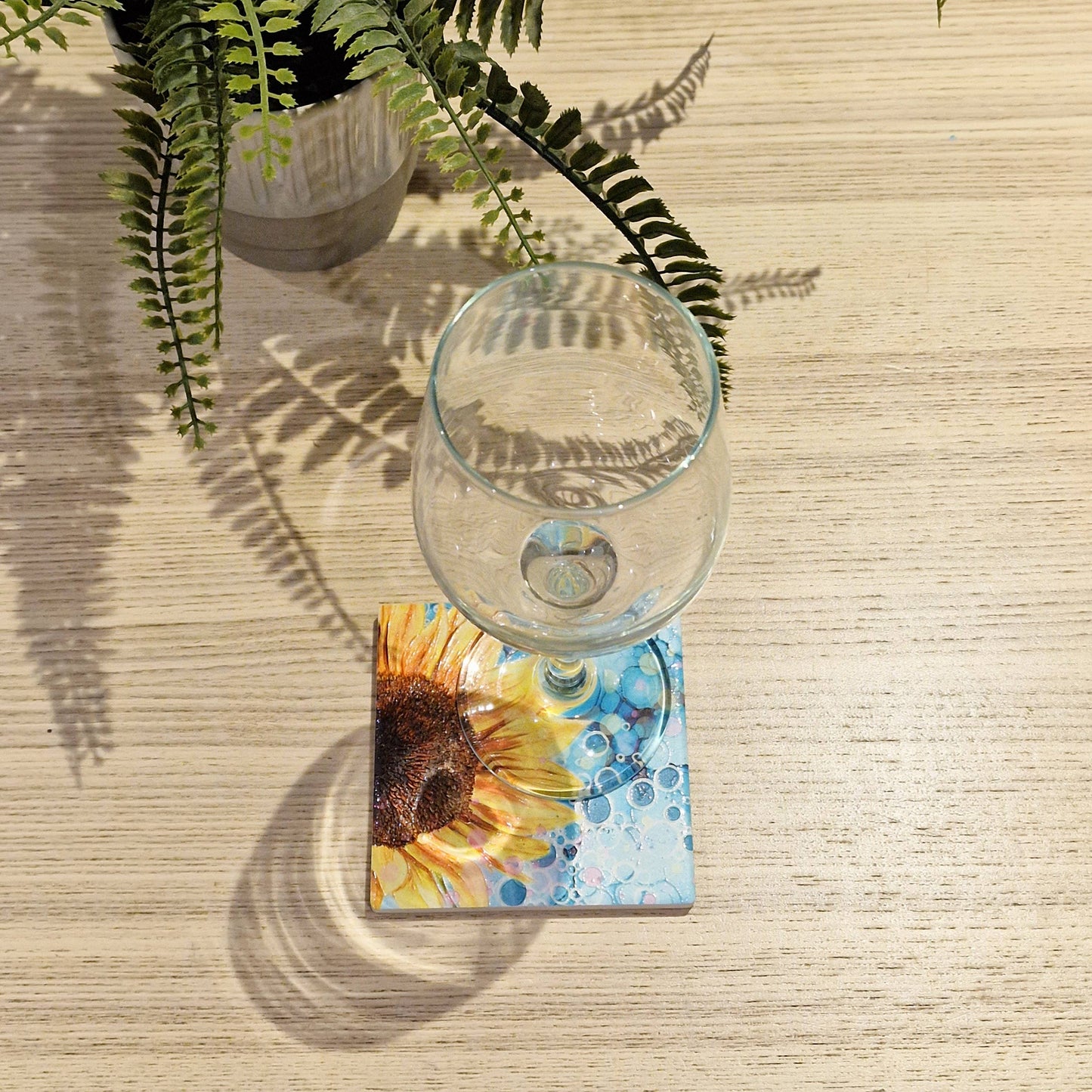 64-C Sunflower (Blue) Coaster
