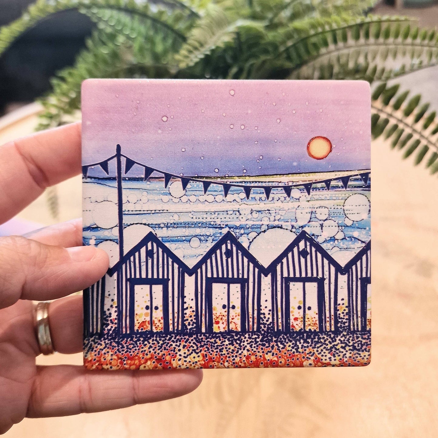 171-C Row Beach Huts (CR) Coaster