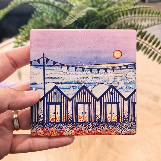 171-C Row Beach Huts (CR) Coaster