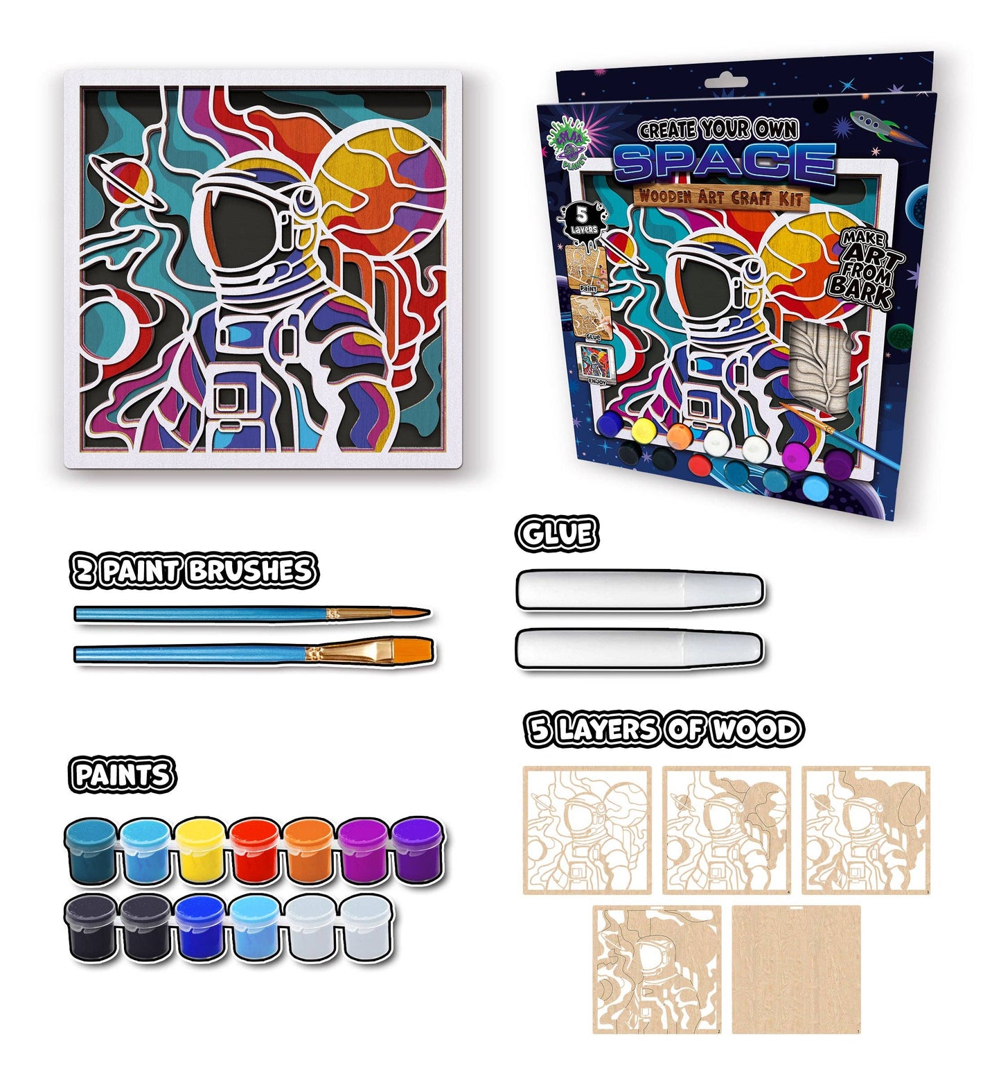 Wooden Space Scene Art CraftKit