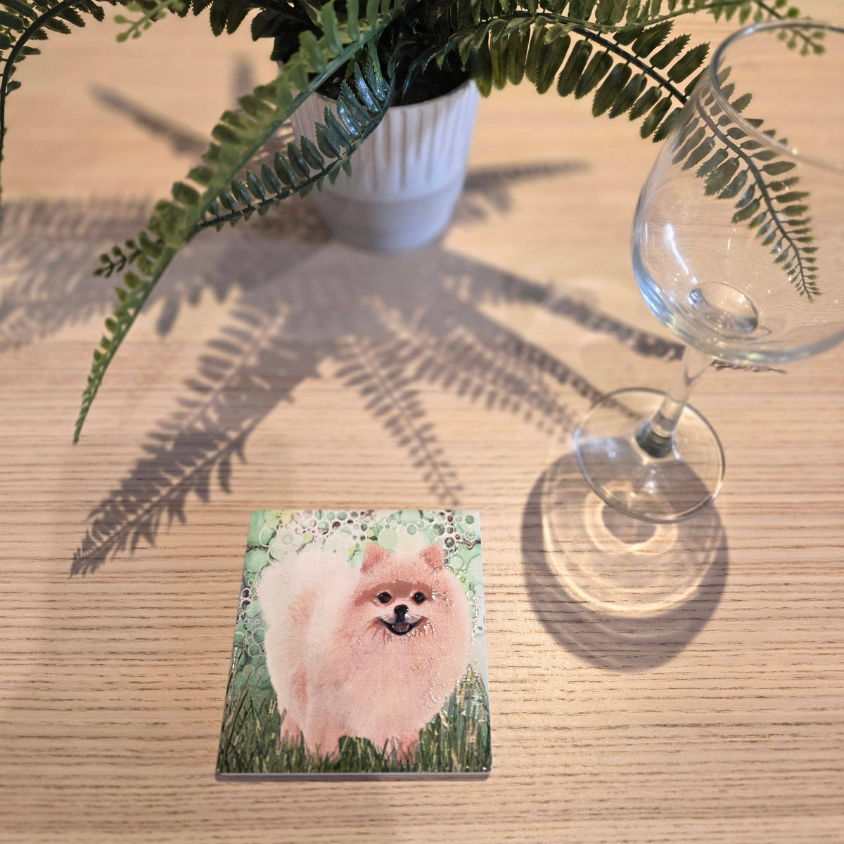 Pomeranian Dog Ceramic Coaster