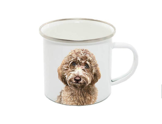 Enamel Mug, Labradoodle, Douglas TAN