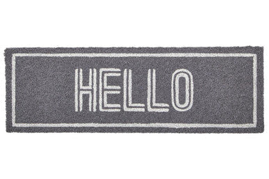 Filta Hello Coir Grey And White Doormat