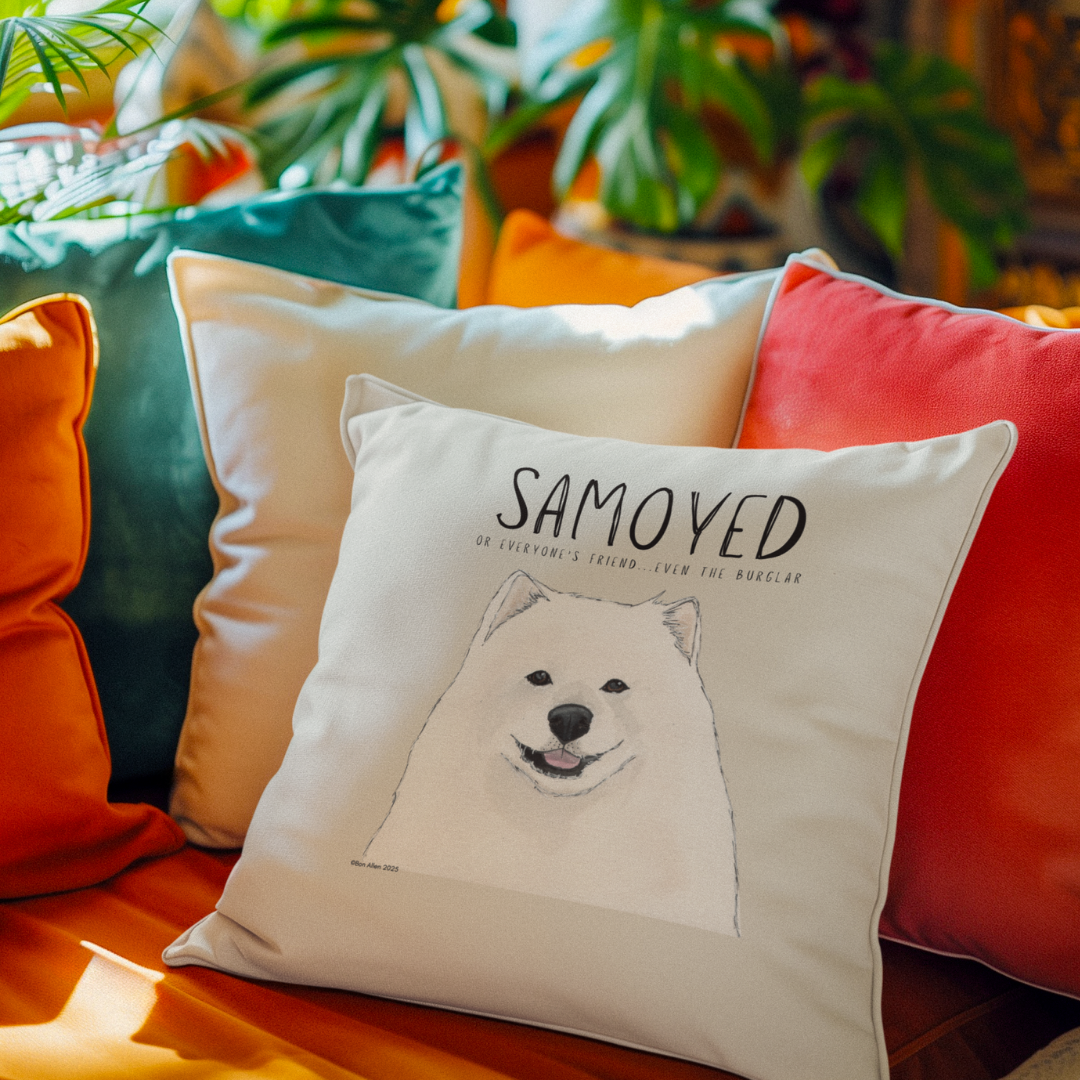 Samoyed Cushion Cover: Everyone’s Friend, Even the Burglar – Add Some Fun to Your Couch!