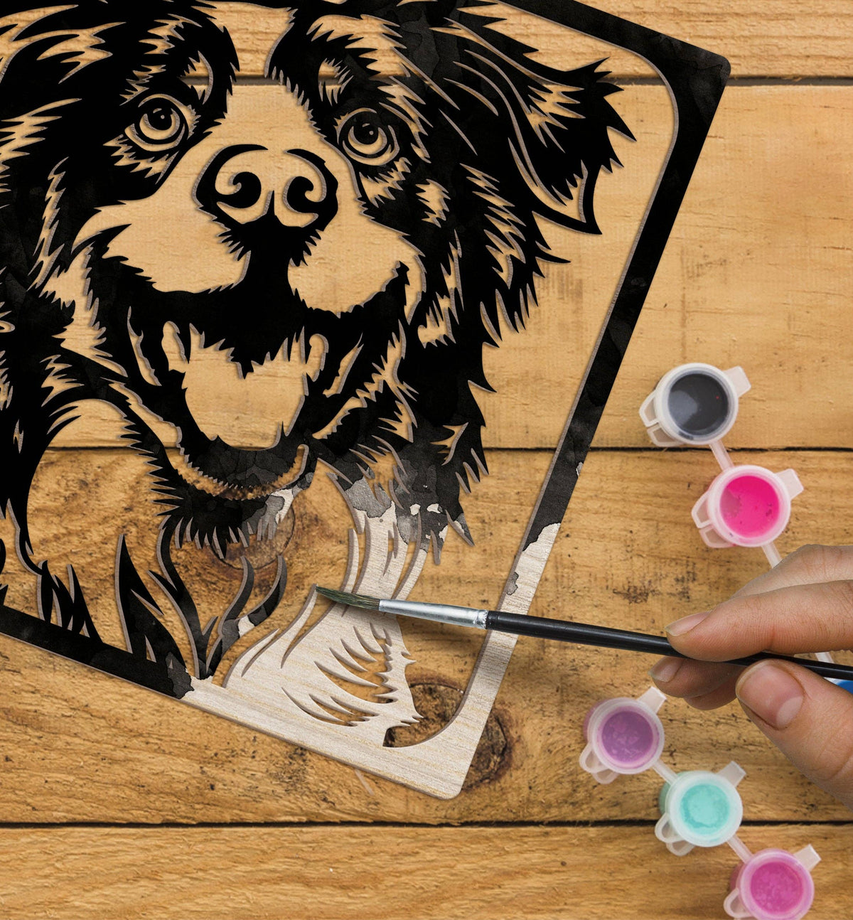 Wooden Dog Art Craft Kit