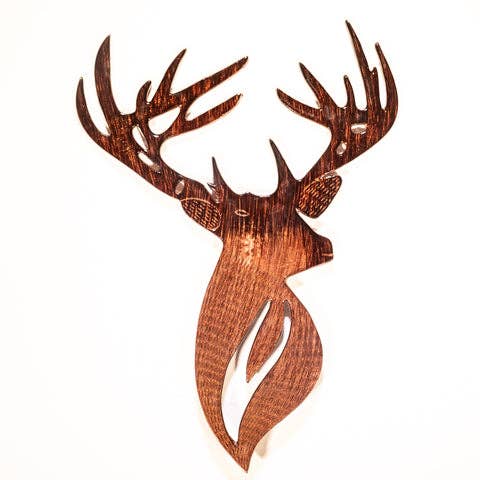 Brushed Brown Stag Head 52 cm