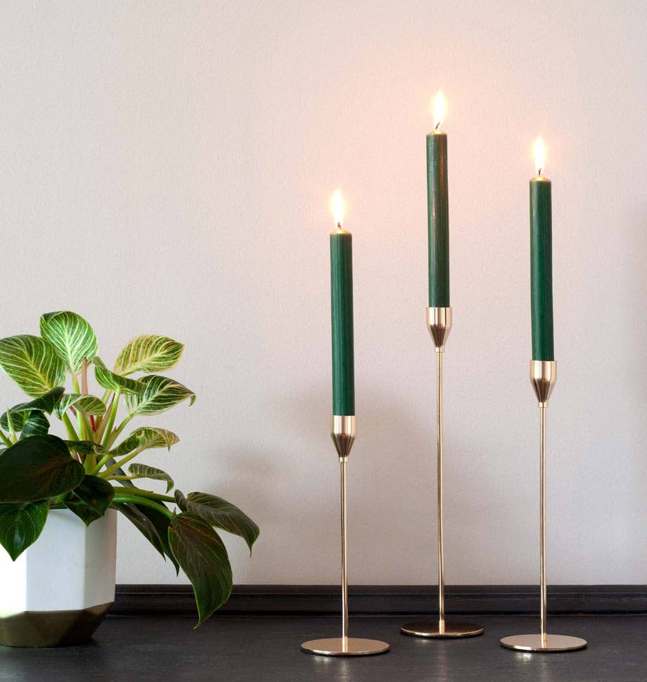 Green 8 inch Dinner Candles x 5