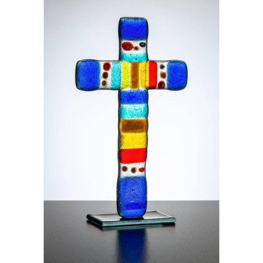 Standing Glass Cross - Multioloured
