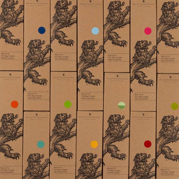 Thin Taper Candles - Olive Green