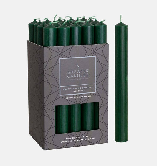 Green 8 inch Dinner Candles x 5