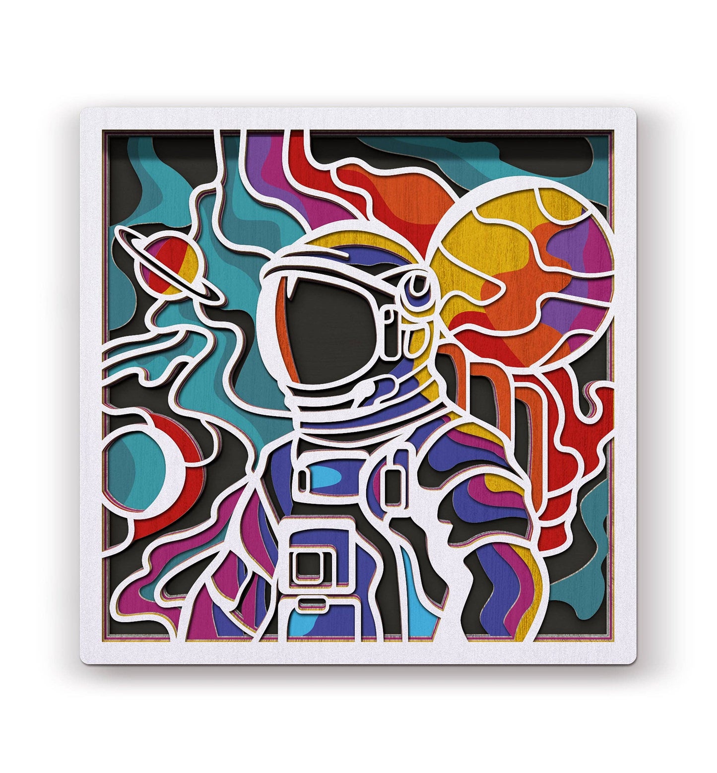 Wooden Space Scene Art CraftKit