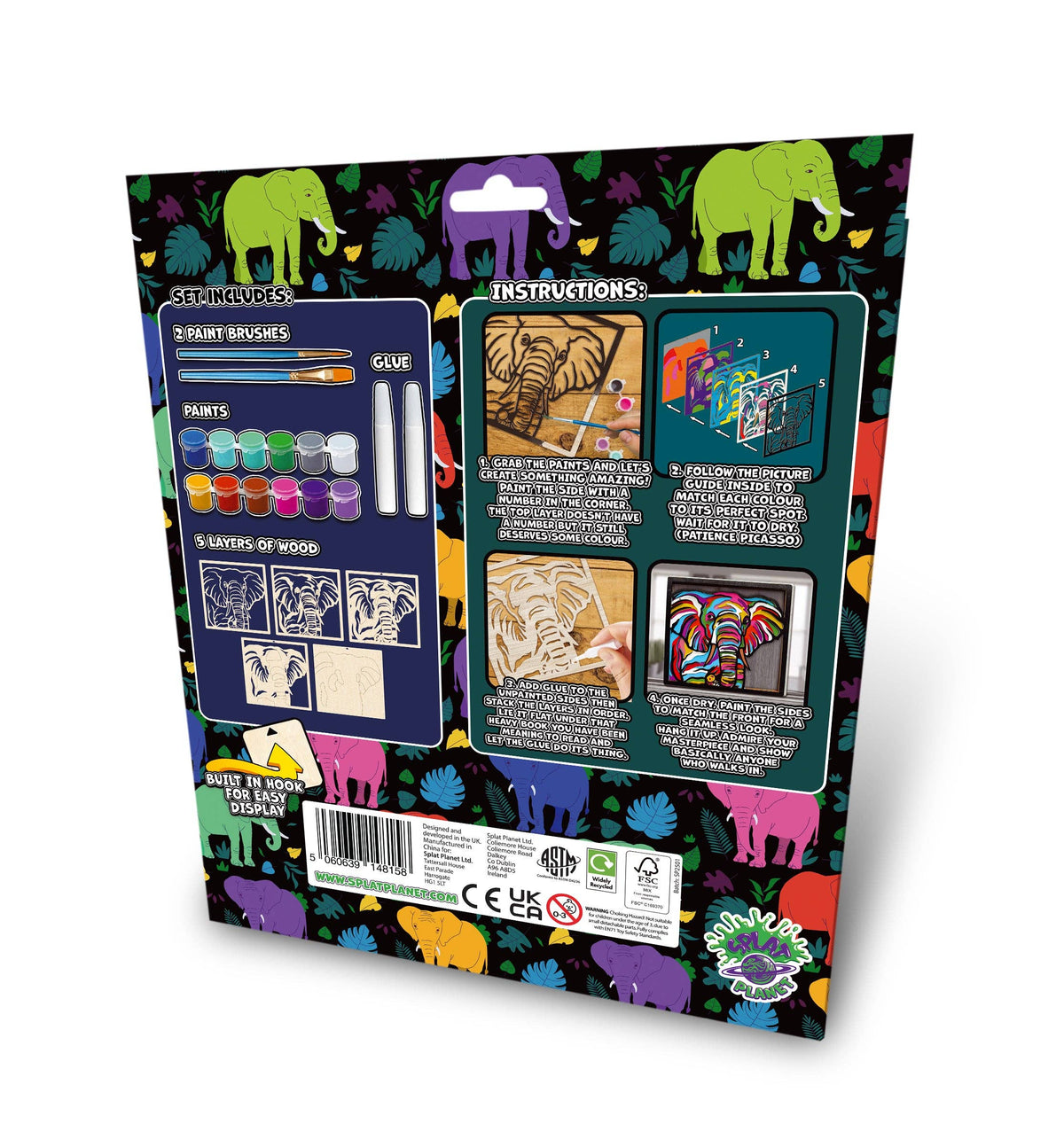 Wooden Elephant Art Craft Kit