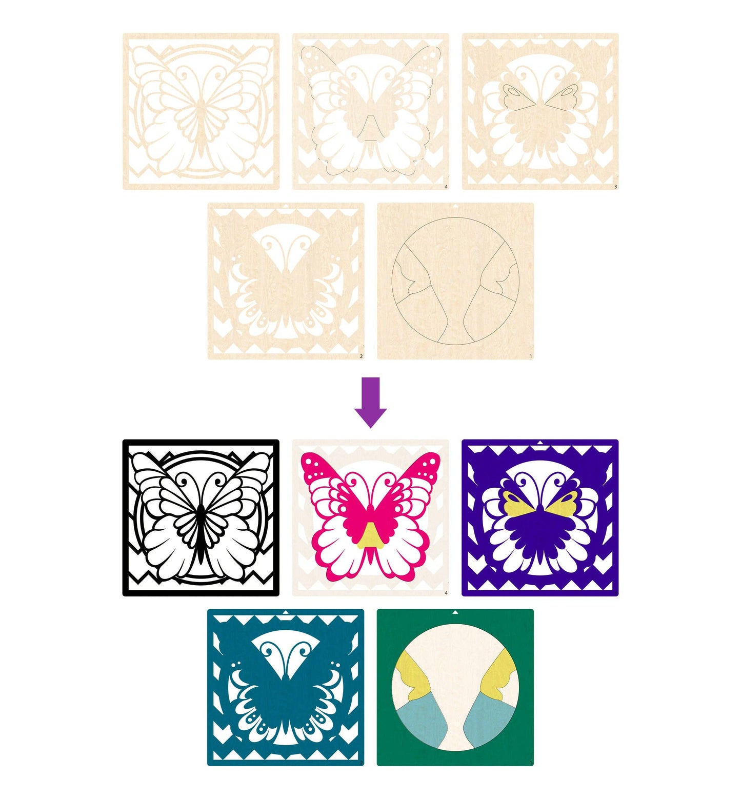 Wooden Butterfly Art Craft Kit