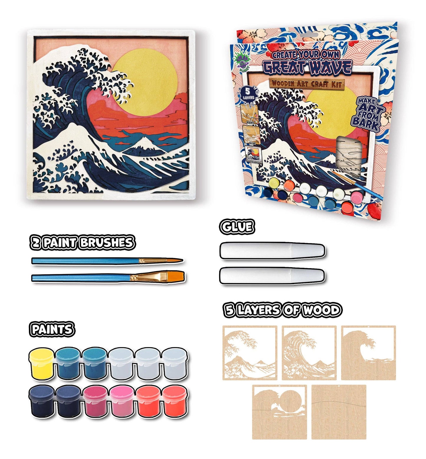 Wooden Great Wave Art Craft Kit