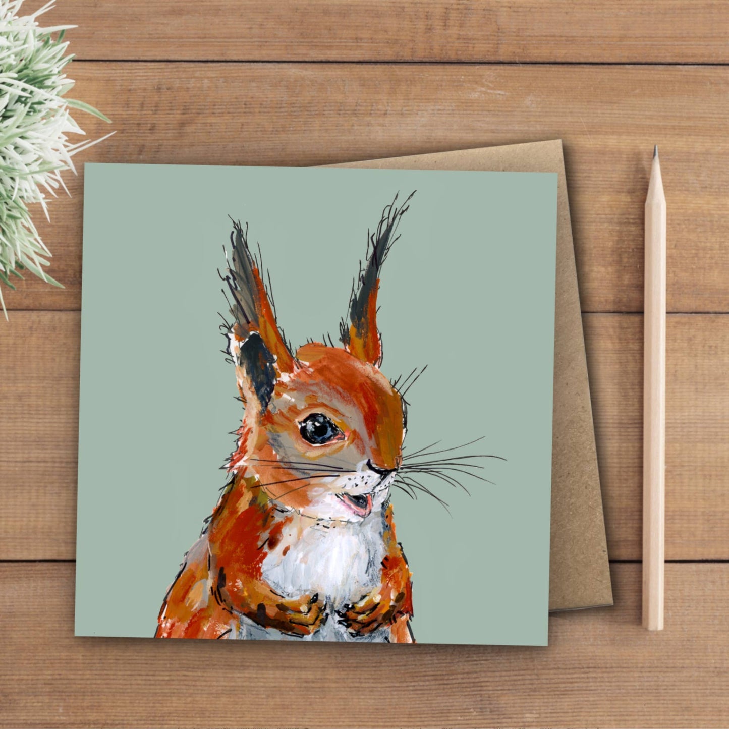 Red Squirrel Card | Eco | Recycled | Bird | Blank