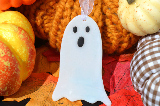 Fused Glass Ghost - Handmade Halloween / Fall Decorations