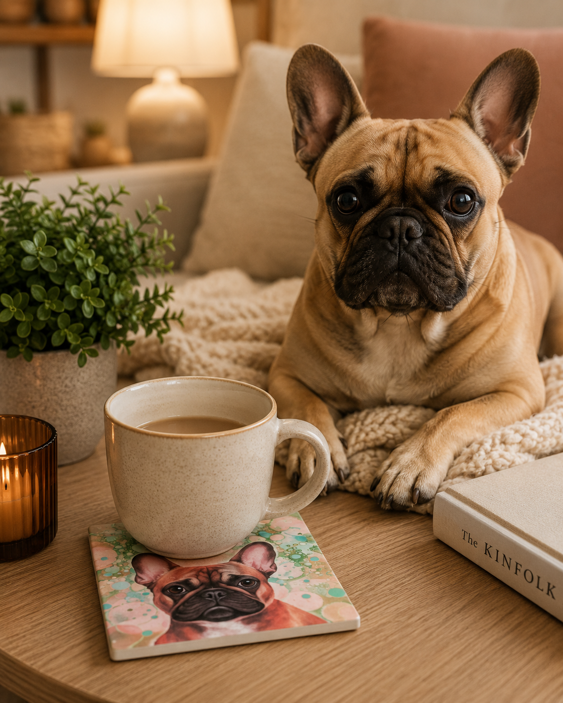 French Bulldog Dog Ceramic Coaster