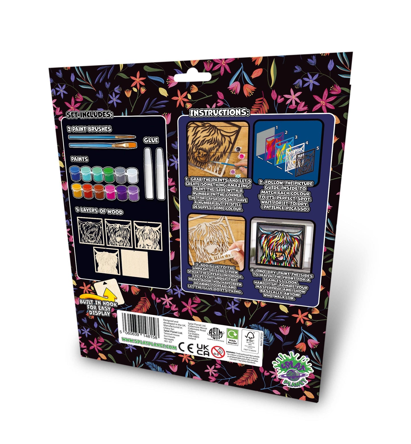 Wooden Highland Cow Art Craft  Kit