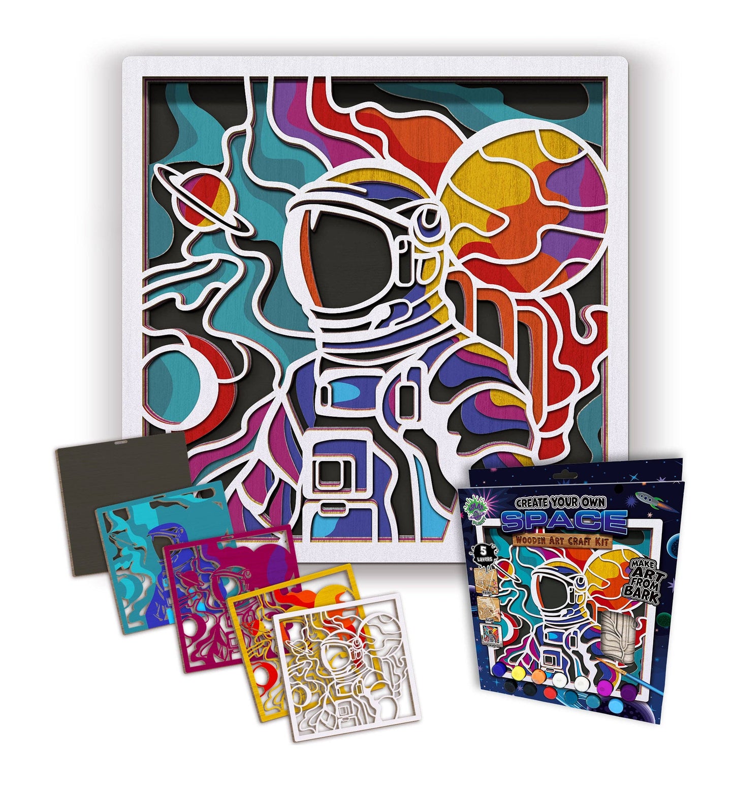 Wooden Space Scene Art CraftKit