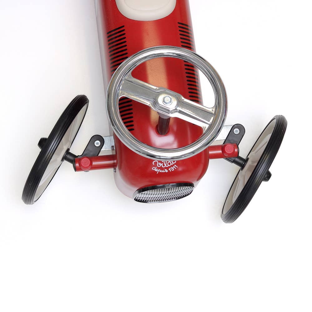 Vilac Red With White Wheels Ride-On Car Vintage Style Toy