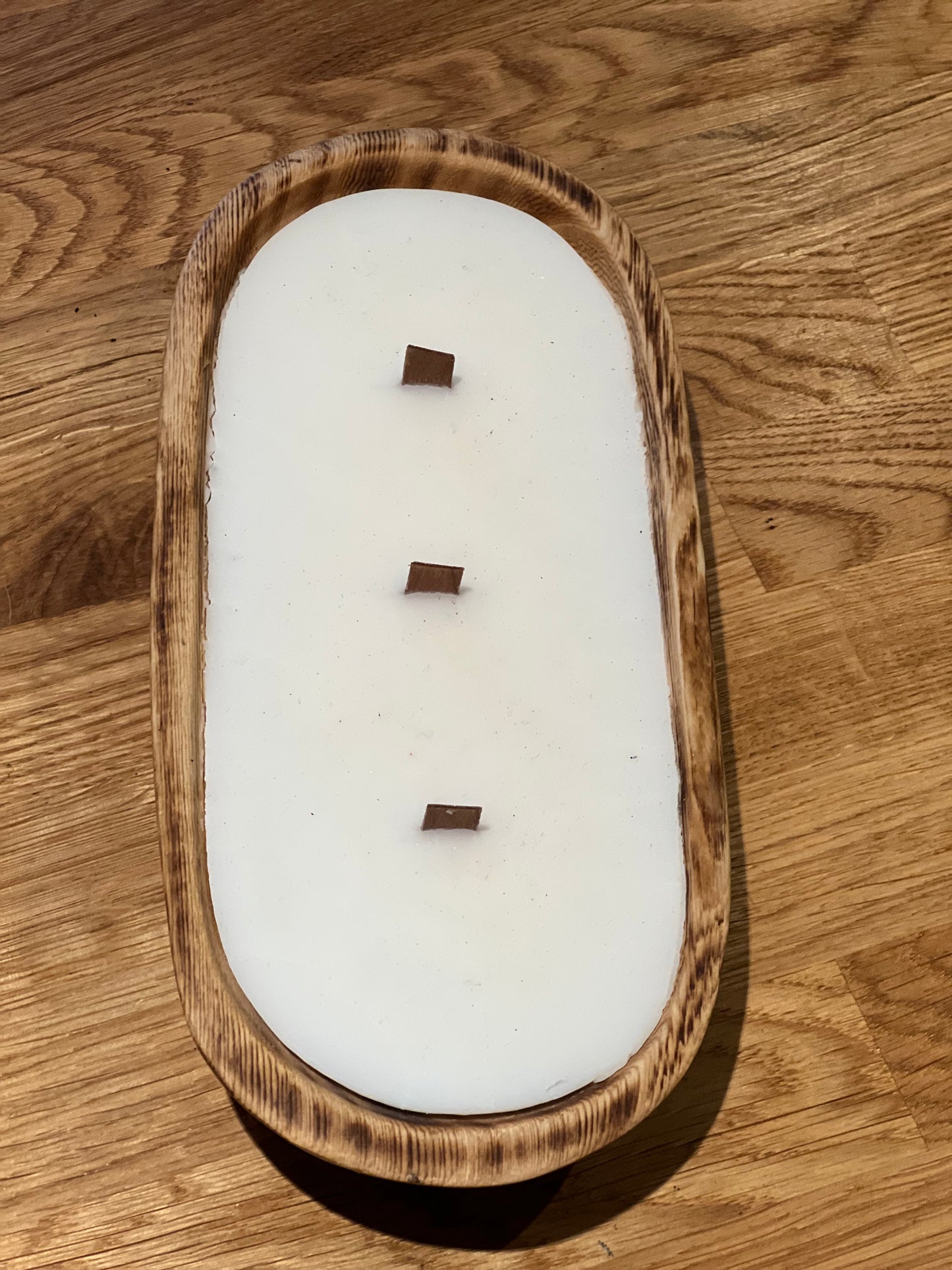 Small Wood Boat Candle