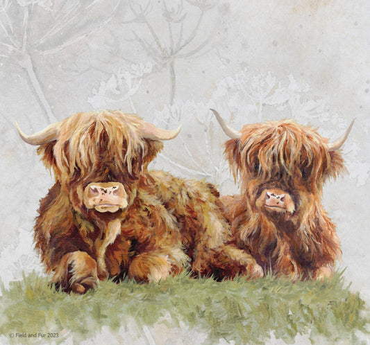 Glass cutting board, Highland Babies, Highland Cattle