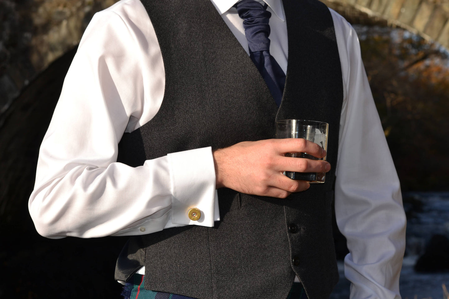 Silver plated upcycled shotgun cartridge cufflinks