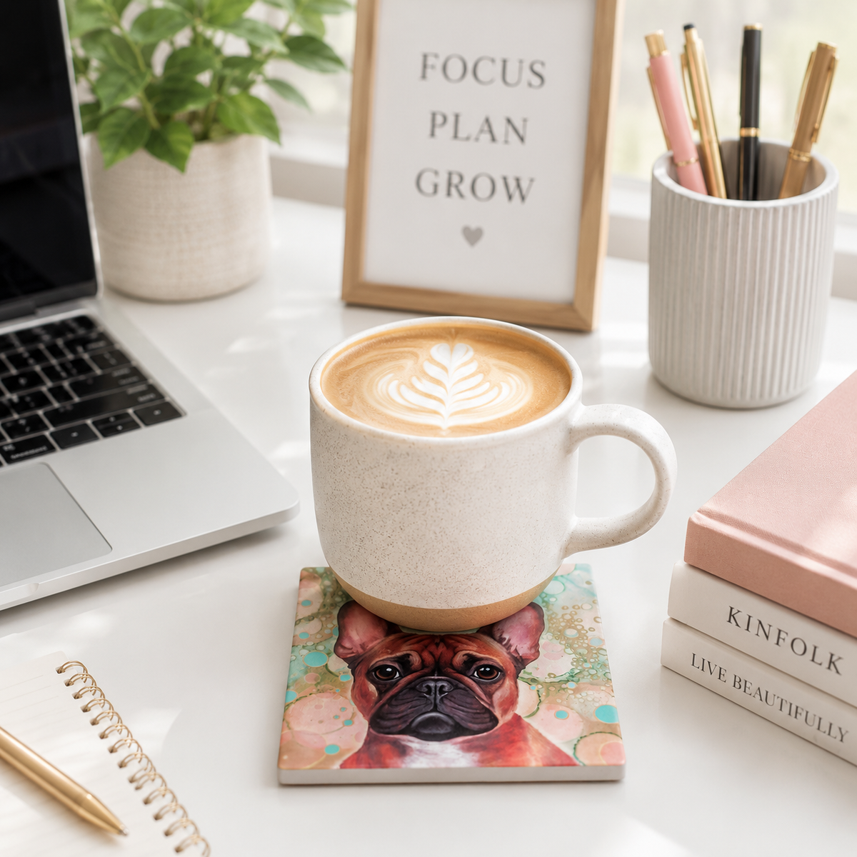 French Bulldog Dog Ceramic Coaster