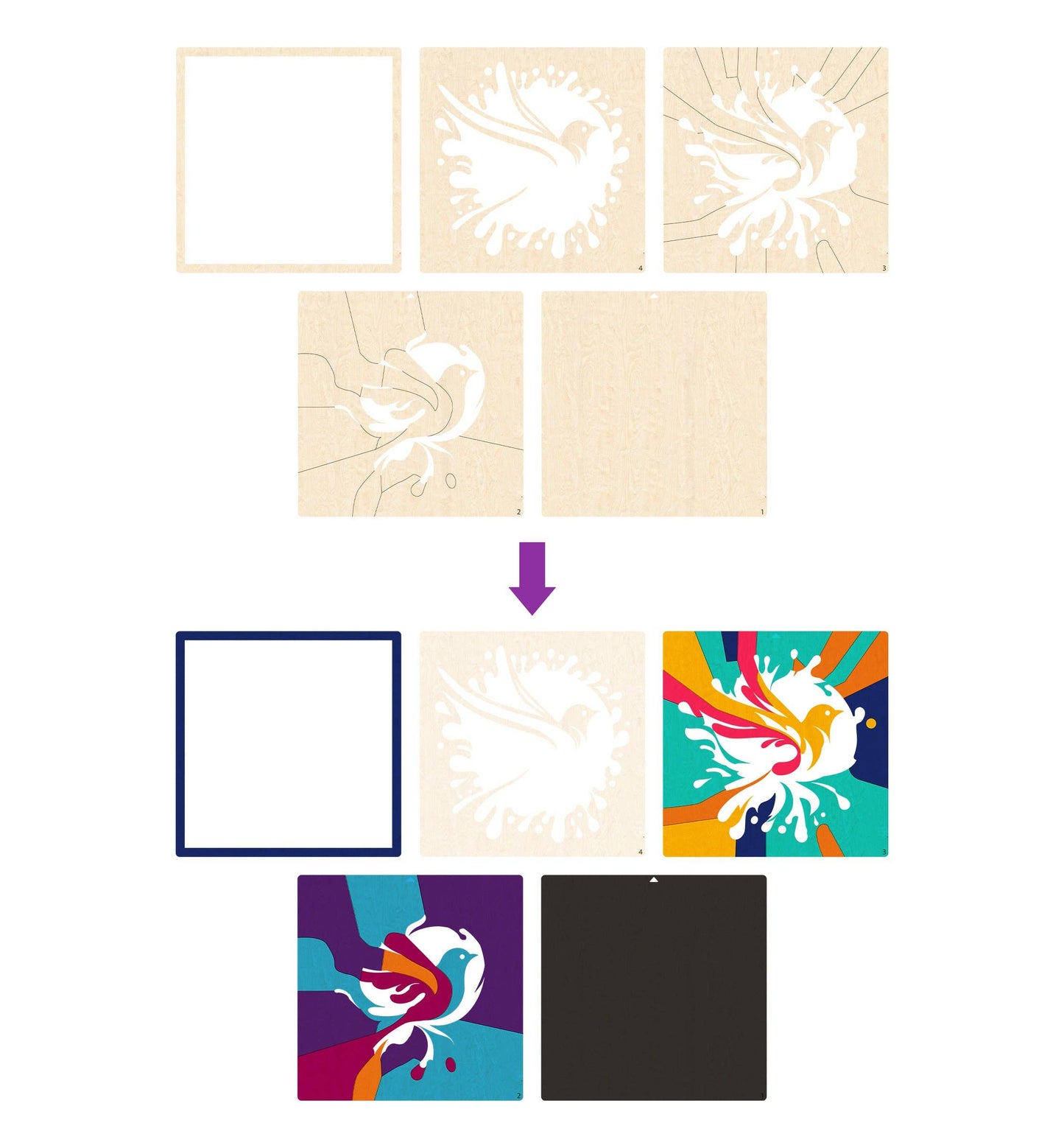 Wooden Hummingbird Art craft Kit