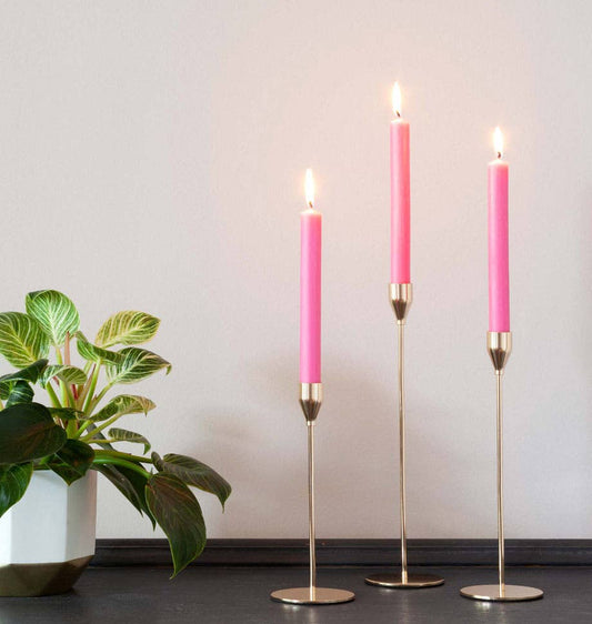 Deep Pink 10 inch Dinner Candles x 6