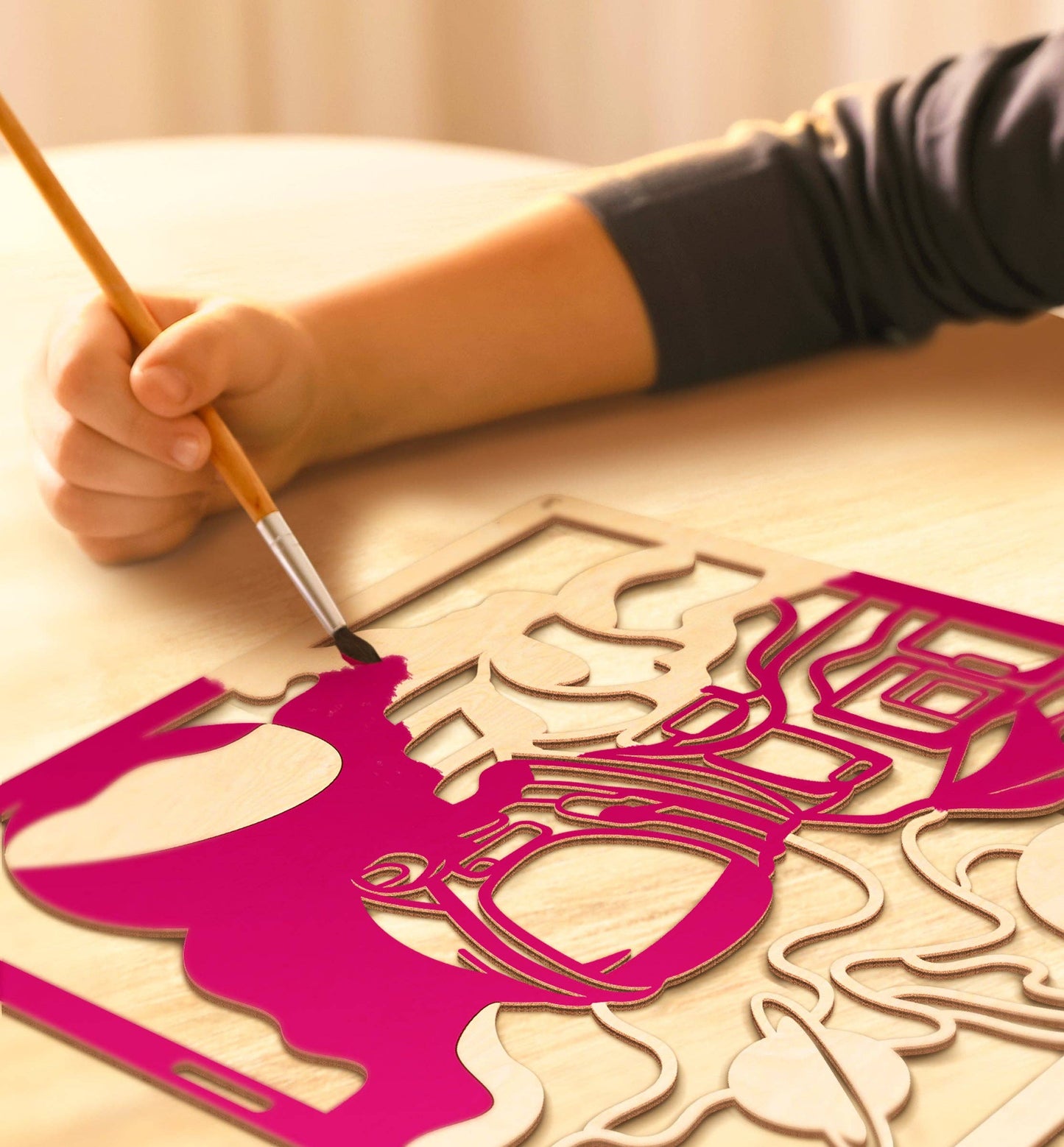 Wooden Space Scene Art CraftKit