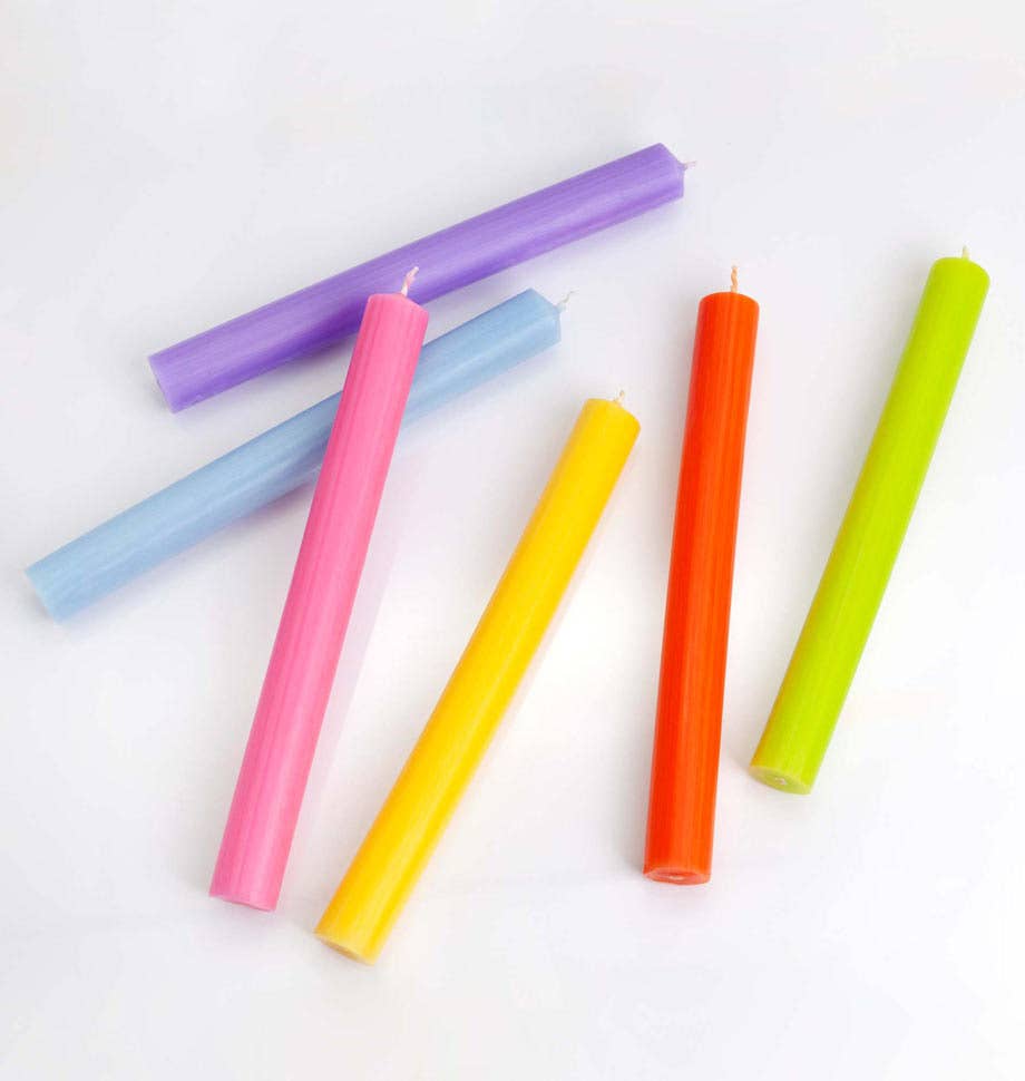 Lime Green 8 inch Dinner Candles x 5