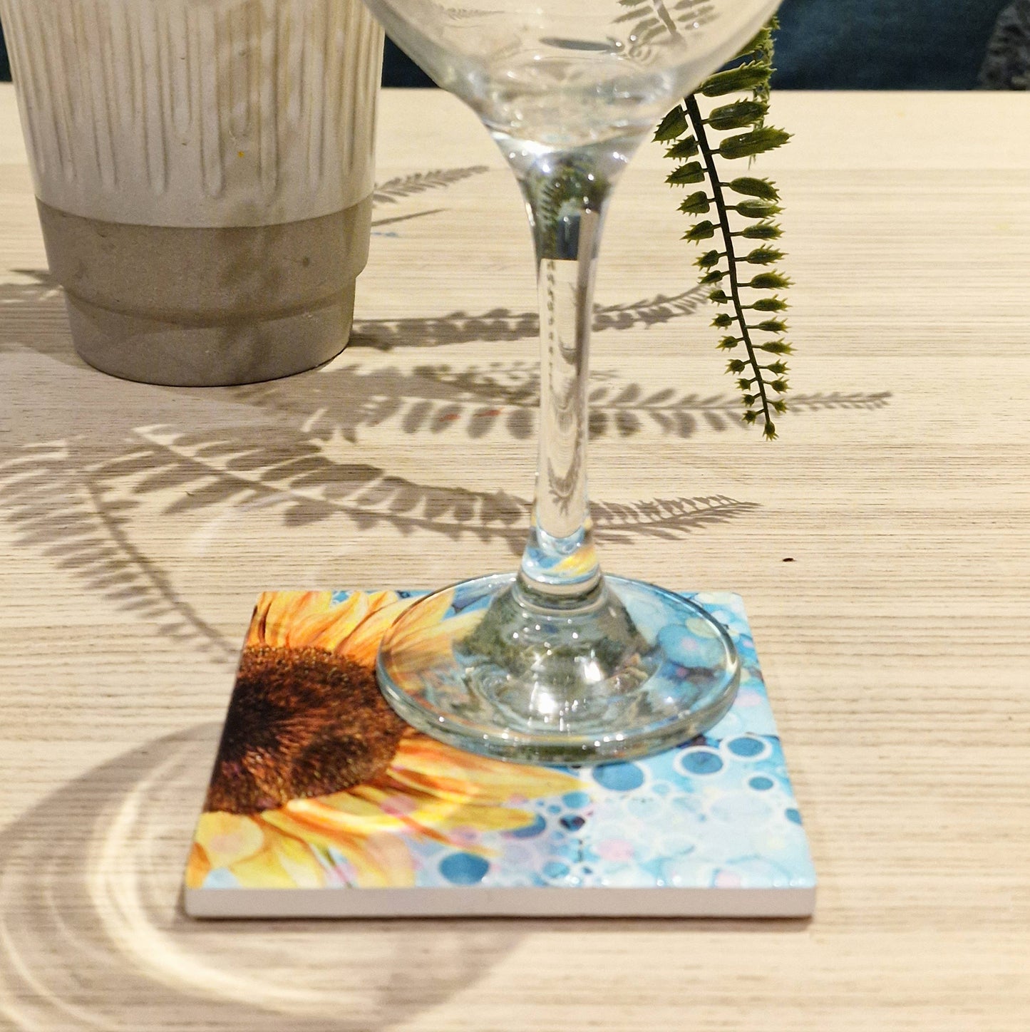 64-C Sunflower (Blue) Coaster
