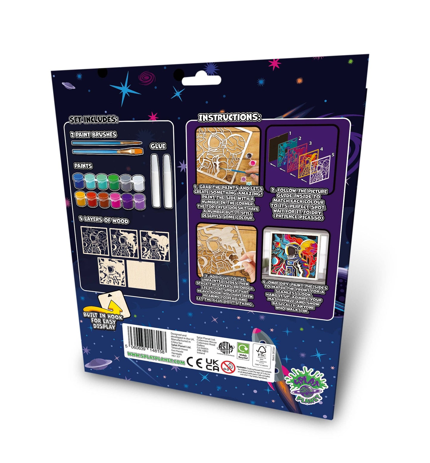 Wooden Space Scene Art CraftKit