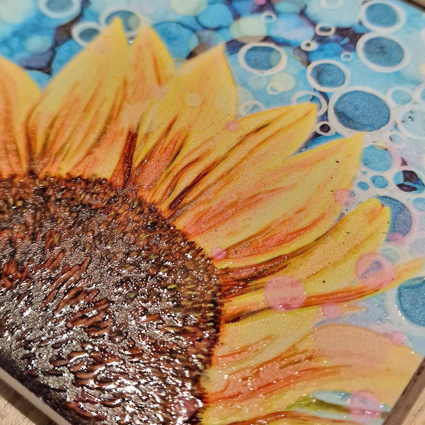64-C Sunflower (Blue) Coaster