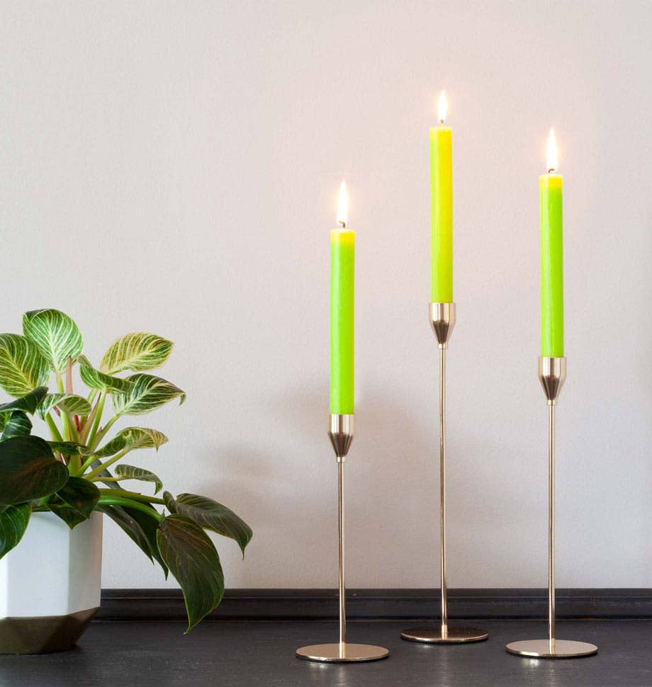 Lime Green 8 inch Dinner Candles x 5