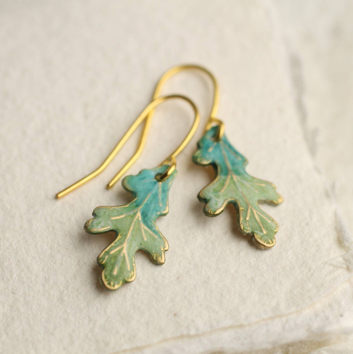 Tiny Oak Leaf Earring