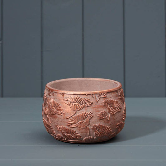 Textured Copper Cement Planter