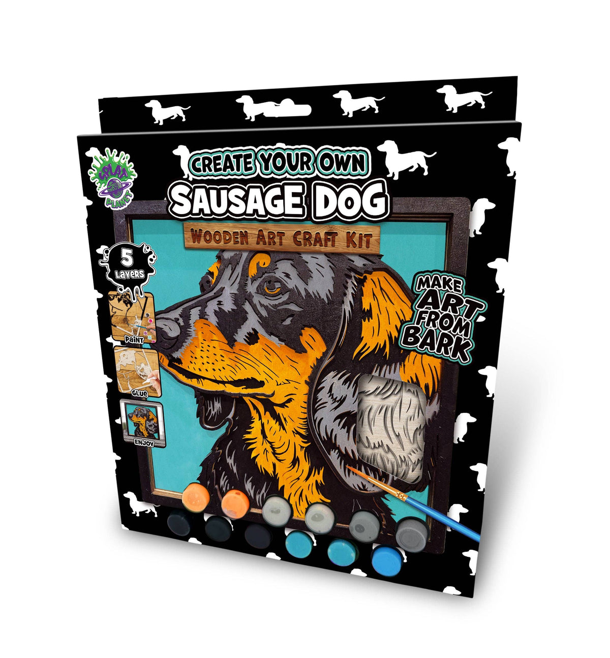Wooden Sausage Dog Art Craft Kit