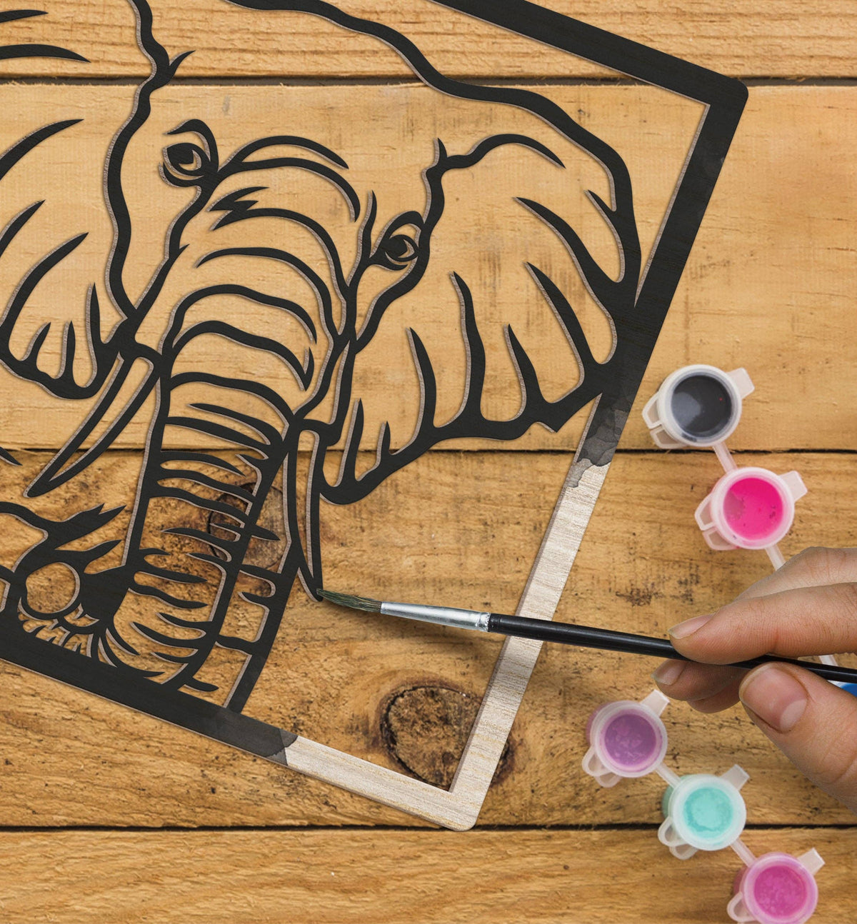 Wooden Elephant Art Craft Kit