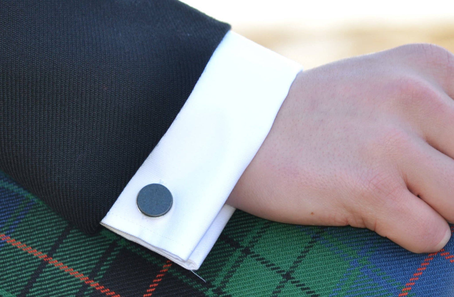 Natural slate cufflinks