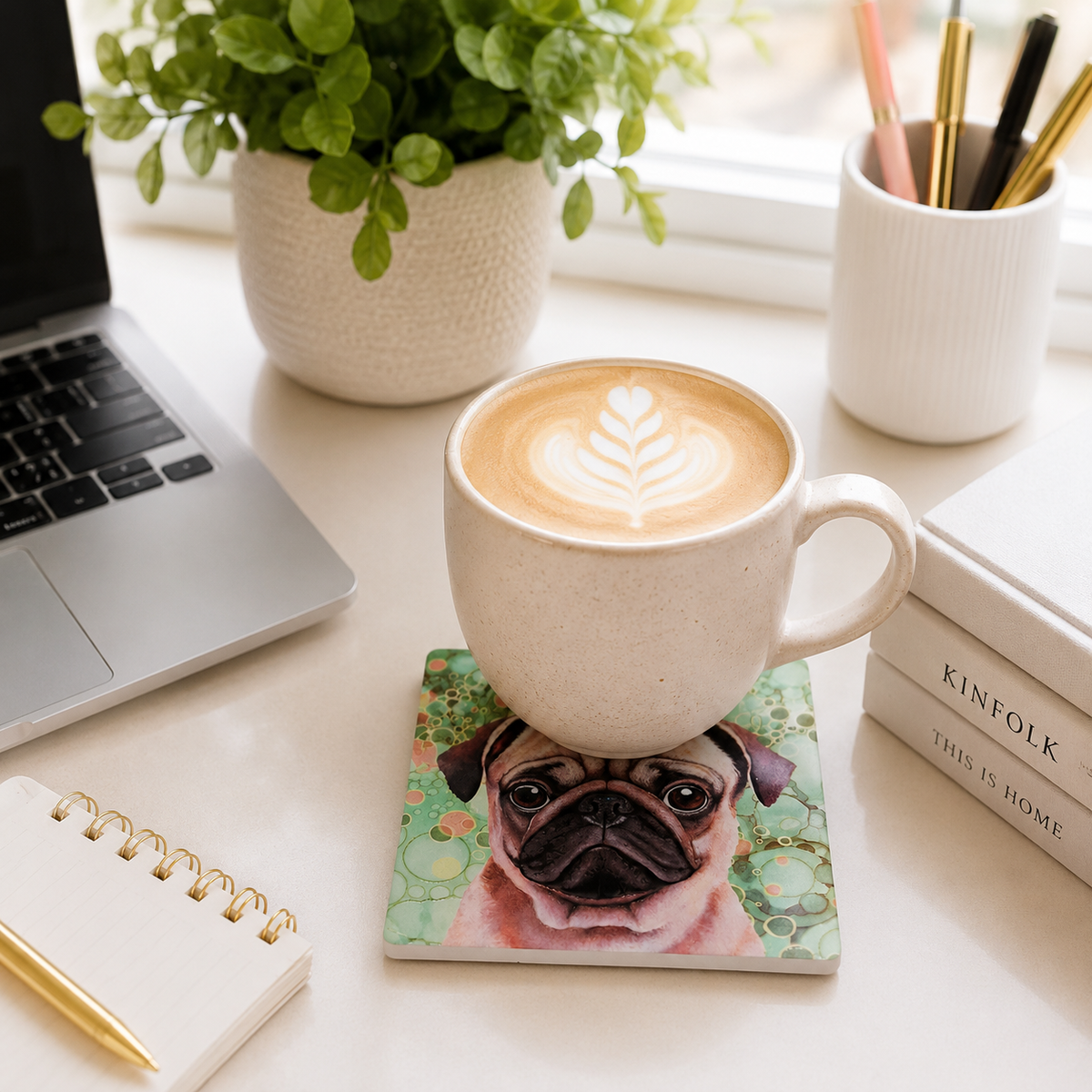Pug Dog Ceramic Coaster