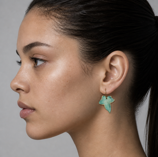 Green Ivy Leaf Earrings