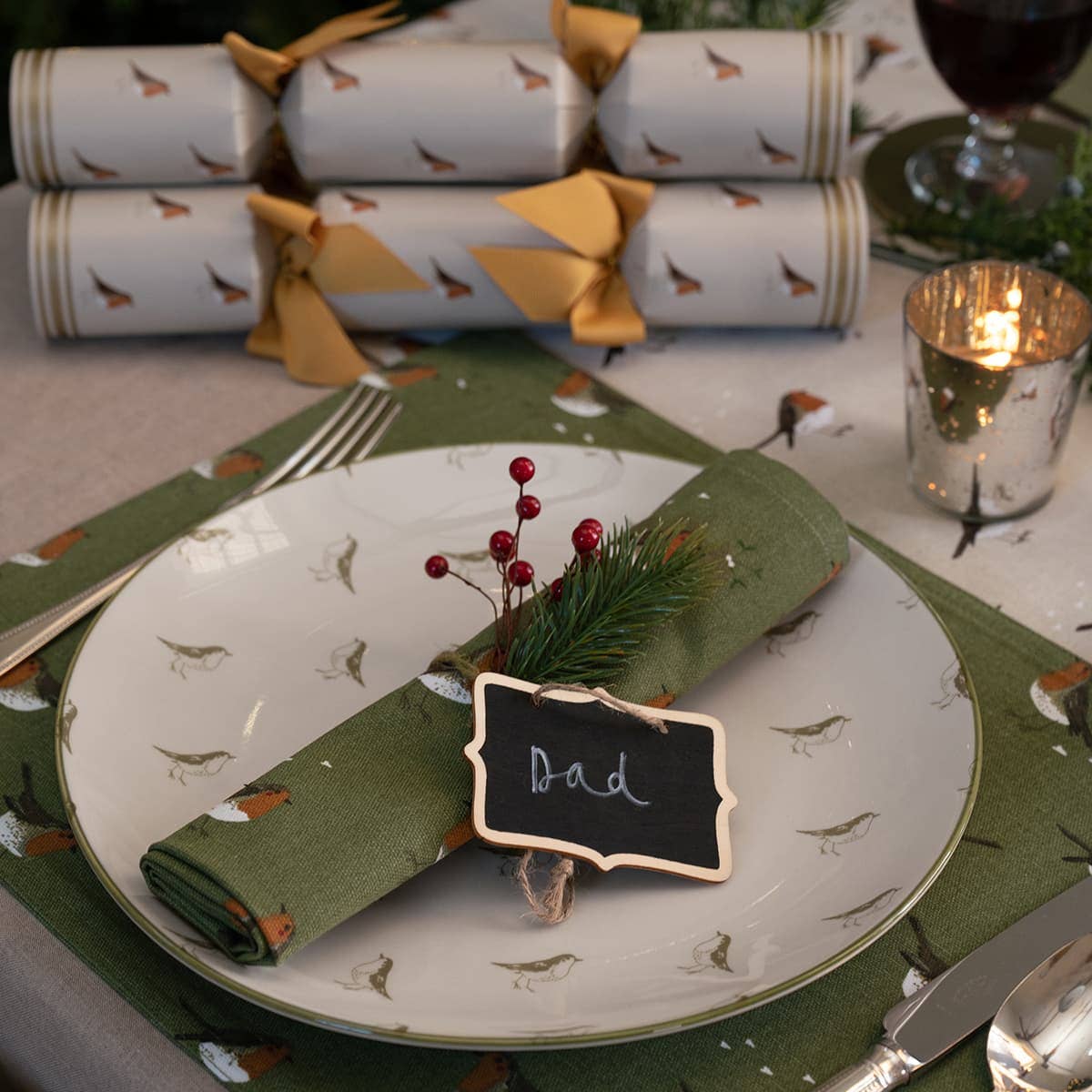 Robin Christmas Crackers (Set of 6)