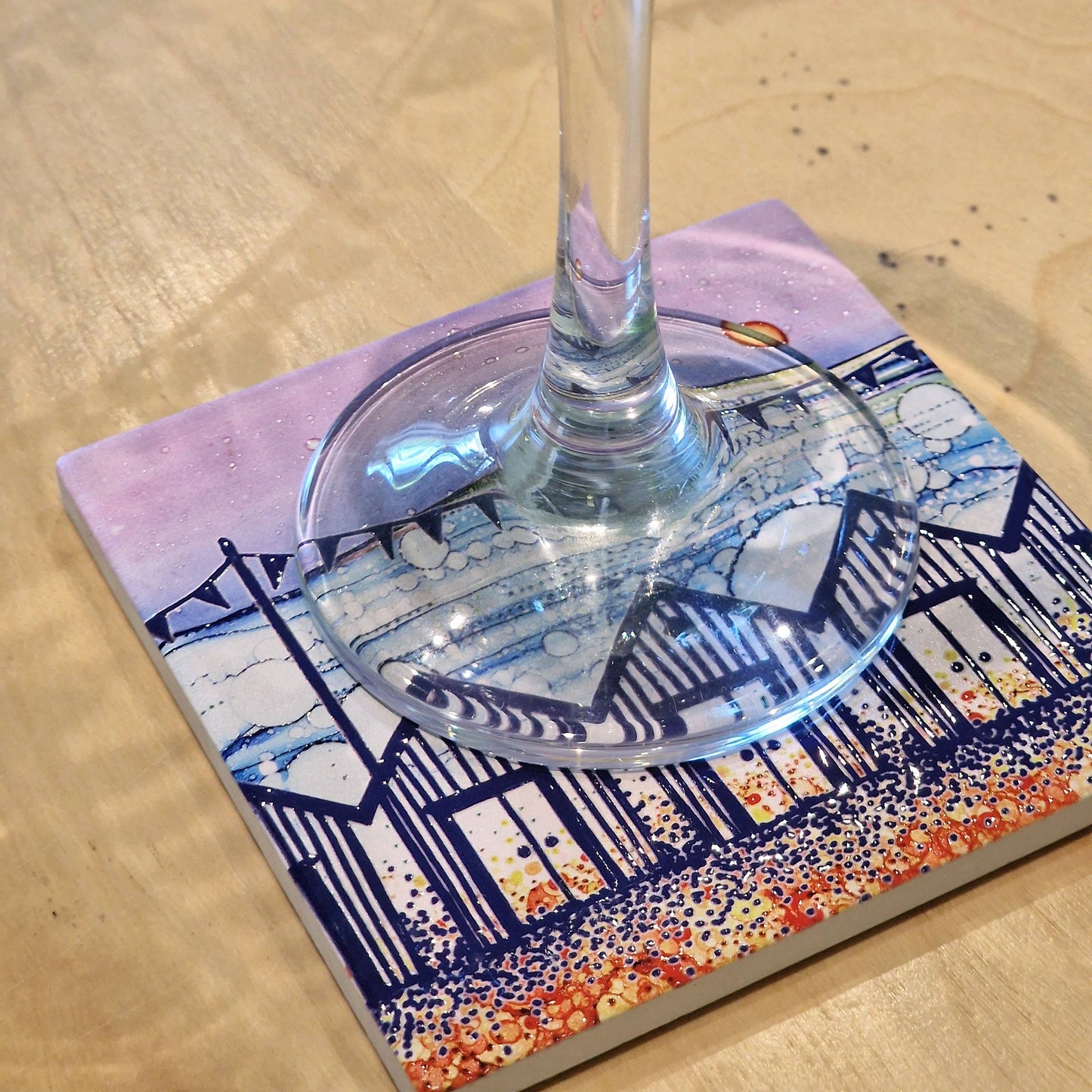 171-C Row Beach Huts (CR) Coaster